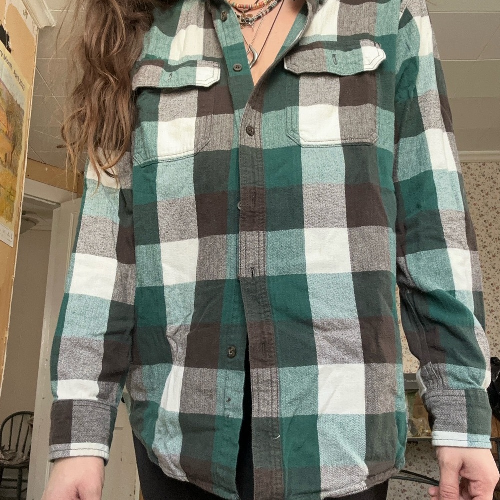 Men's Green Plaid Flannel Shirt